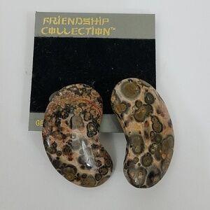 Vintage Agate Clip On Earrings